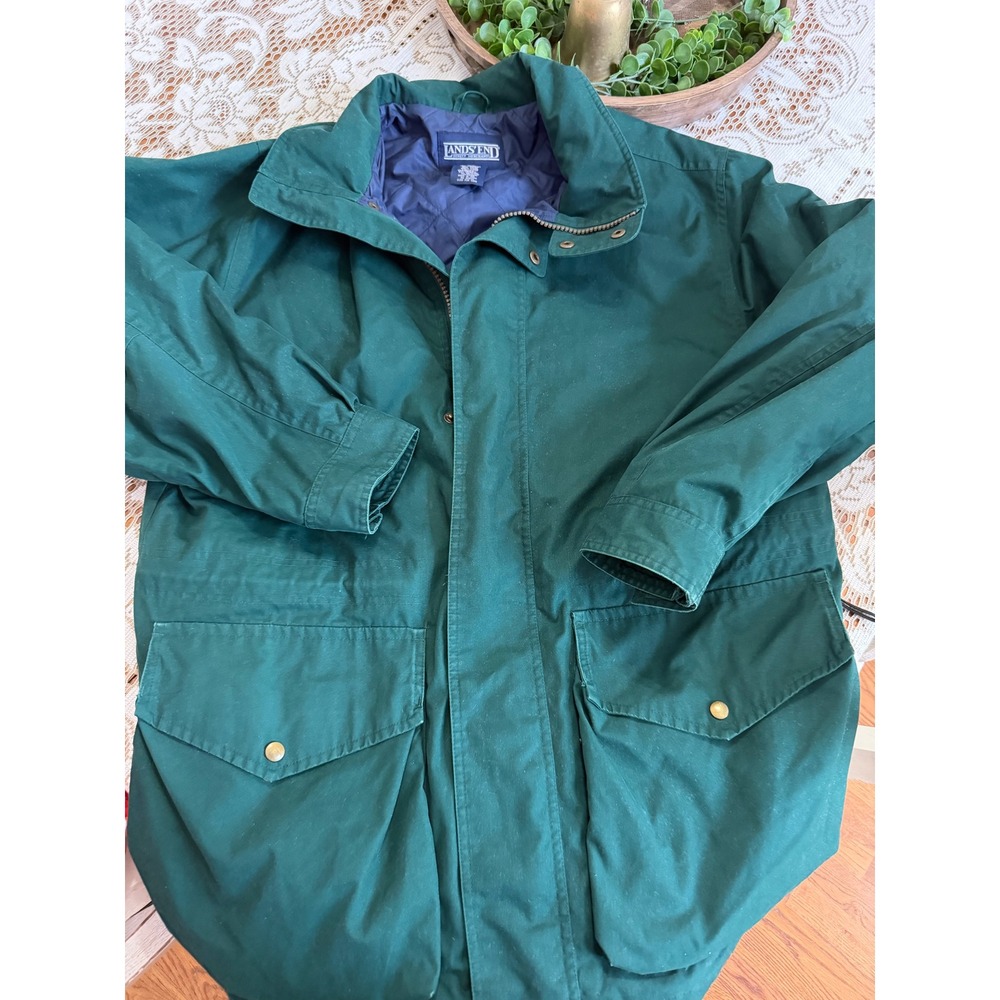 Lands End‎ Mens Hunter Green Thinsulate Quilted Field Jacket Coat Medium 38-40